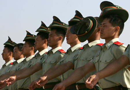 Military training session in Beijing