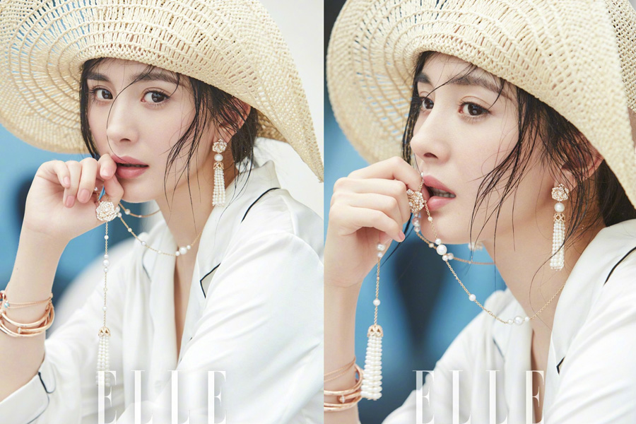 Actress Yang Mi poses for fashion magazine