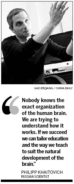 Khaitovich, 40, is group leader of the Max Planck Society Partner Institute for Computational Biology. His research group currently has two goals: To find out why humans are smarter than other species, and to better understand the aging process. Brain researchers off to head start in age-old quest