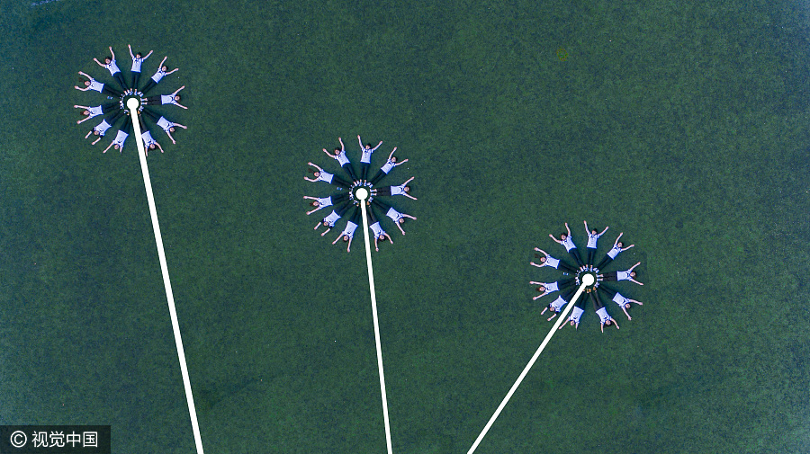 Students pose for creative photos