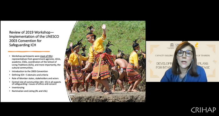 菲律賓“聯(lián)合國教科文組織非物質(zhì)文化遺產(chǎn)能力建設(shè)師資培訓班”在線舉辦