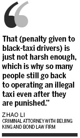 Crackdown urged on illegal black cabs in Beijing