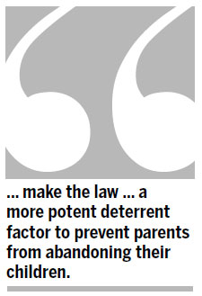 Parents, abandoning kids is a crime