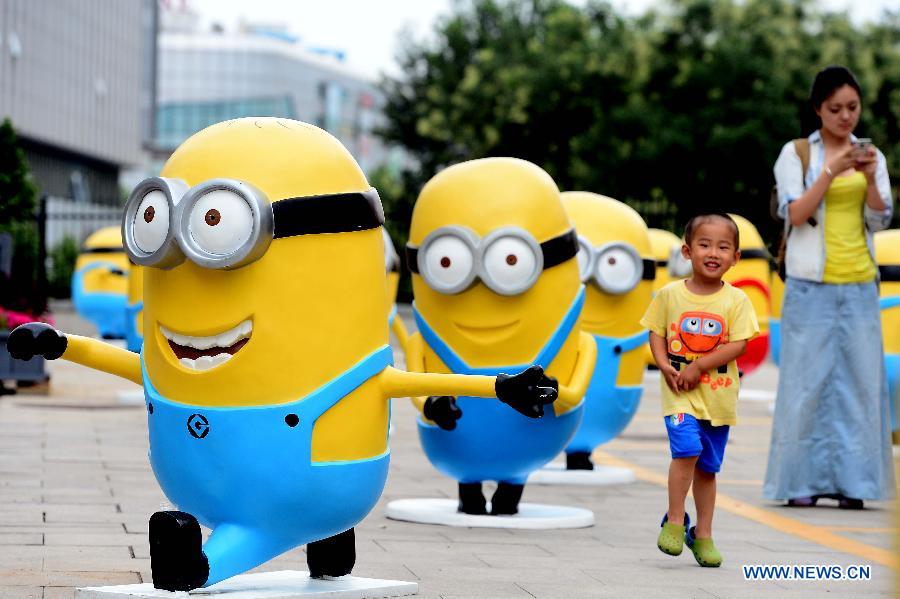 Minions figures displayed in Jinan