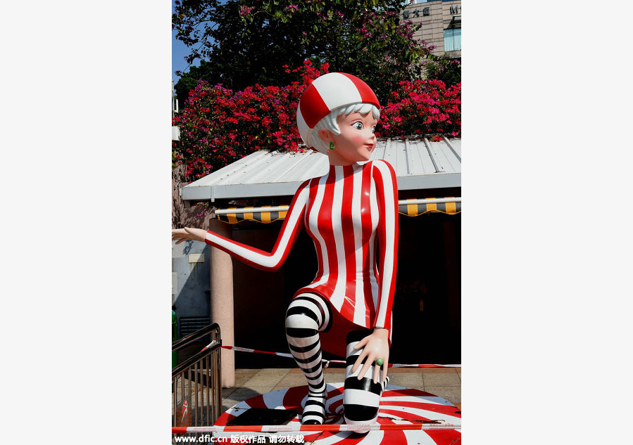 Statues of comic characters at the HK Avenue of Comic Stars