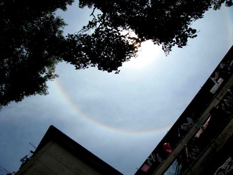 福州市上空突現(xiàn)日暈奇觀 專家稱實(shí)屬少見(jiàn)