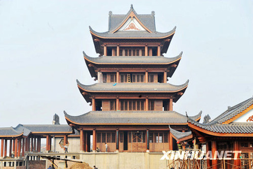 長沙橘子洲拱極樓外觀建設(shè)全面完工