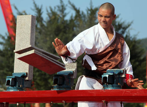 南少林武術(shù)文化節(jié)開(kāi)幕 武僧展絕技