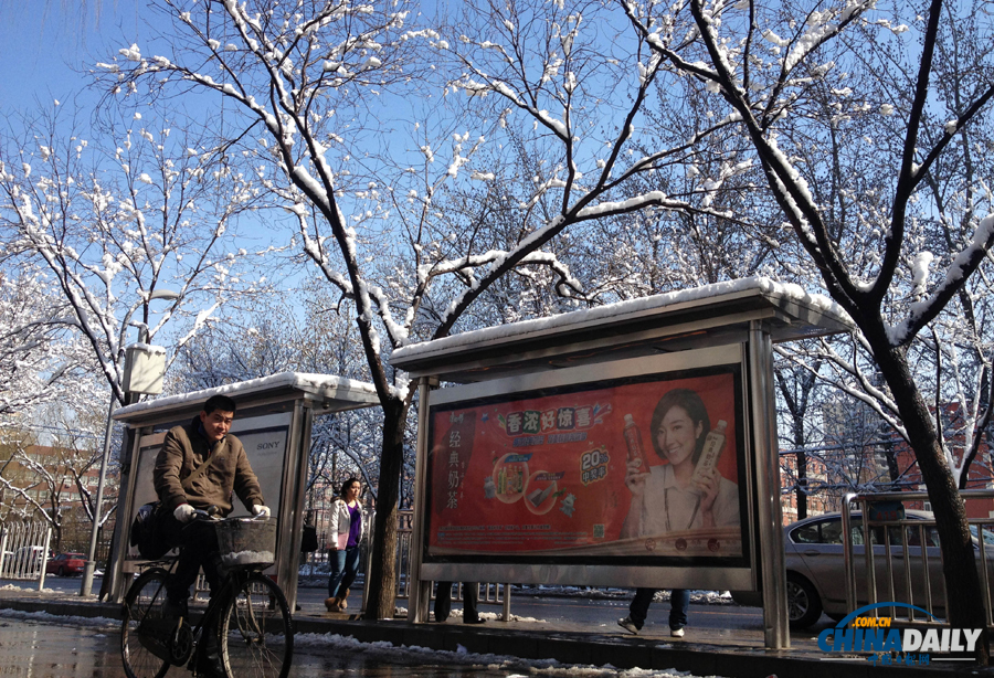 中國(guó)日?qǐng)?bào)直擊北京三月春雪