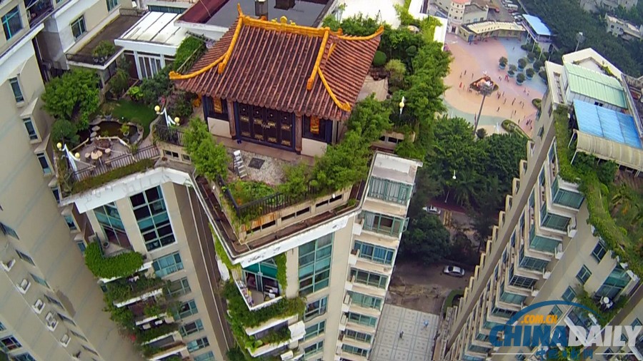 深圳現(xiàn)最牛違建：住宅樓頂疑似有座“廟”