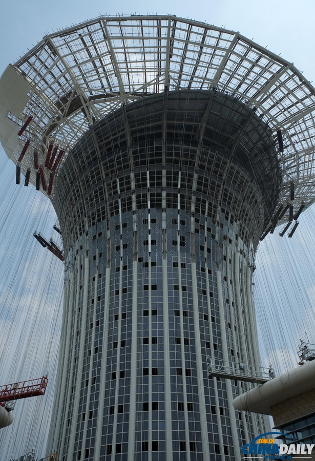 全國最大仿生建筑“馬蹄蓮花”封頂