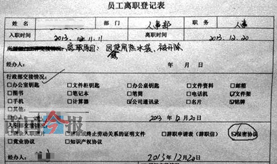 網友發(fā)帖曬奇葩被炒經歷 想用熱水袋被公司開除？