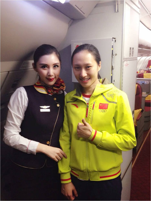 冬奧會冠軍乘坐海航航班勝利凱旋 海航貼心服務獲冠軍認可
