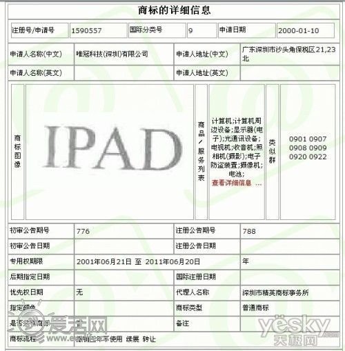 蘋果商標侵權(quán)案一審敗訴唯冠 各地iPad下架