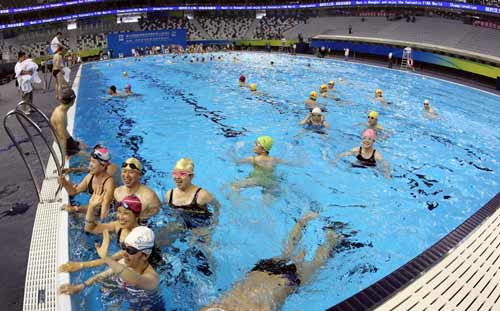 世游賽游泳、花樣游泳比賽用池開池