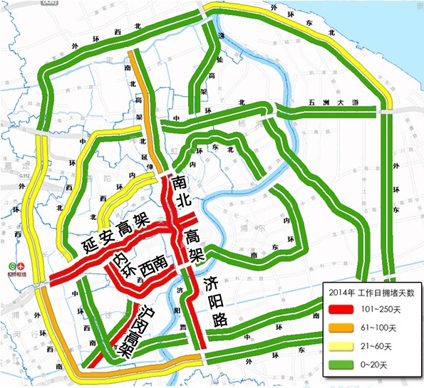 滬發(fā)布2014交通運行年報：上海今年更加堵