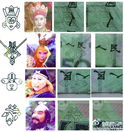 網傳人民幣暗藏新玄機:50元鈔票上印有唐僧師徒