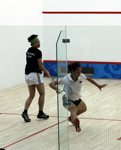 東亞運動會女子壁球團體分組賽開賽