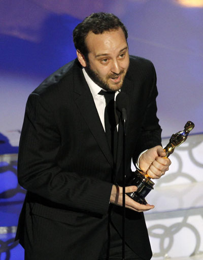 Nicolas Schmerkin accepts the award for best animated short film