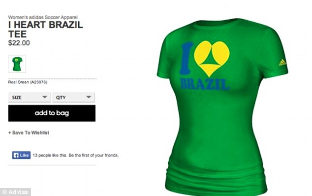 阿迪達斯T恤對巴西而言“太性感”