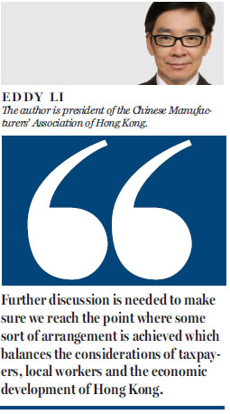 Labor importation will benefit HK