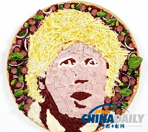 名人臉譜披薩出爐 凱特、辣妹、奧巴馬個個美味