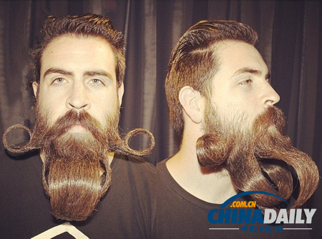 美男子打造創(chuàng)意胡須 奇特造型爆紅網(wǎng)絡(luò)