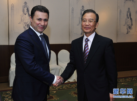 溫家寶會(huì)見馬其頓共和國總理尼古拉·格魯埃夫斯基