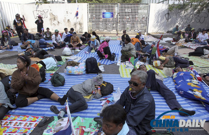 泰國(guó)反政府示威者阻止大選登記工作（組圖）