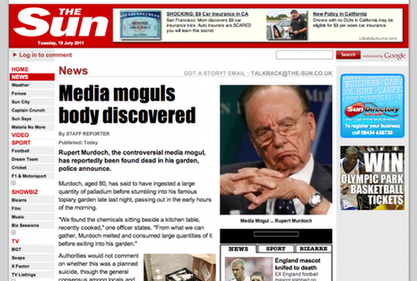 新聞集團《太陽報》網遭黑客襲擊 默多克“被死亡”