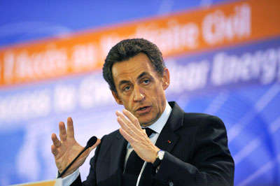 薩科齊呼吁發(fā)展中國(guó)家更多使用核能 反對(duì)制造核武器