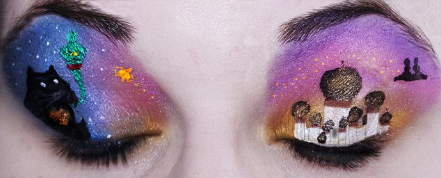 眼皮上的繽紛藝術(shù)(圖片新聞)