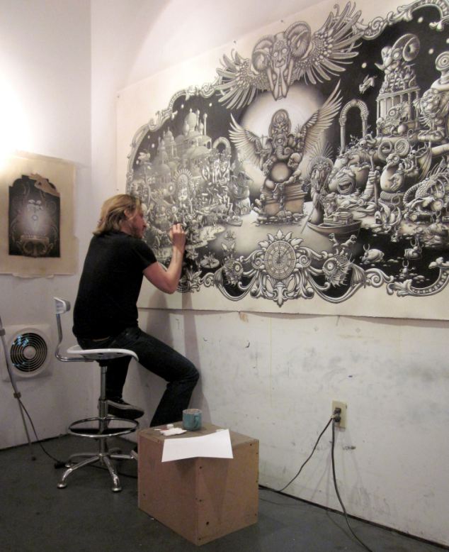 圖：美國男子花費(fèi)10個(gè)月繪制巨幅鉛筆畫