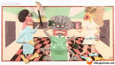 用口香糖貼成的趣味圖畫