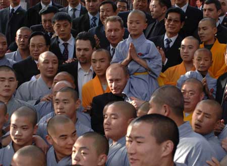 普京參觀中國少林寺