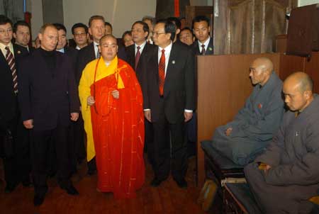 普京參觀中國少林寺