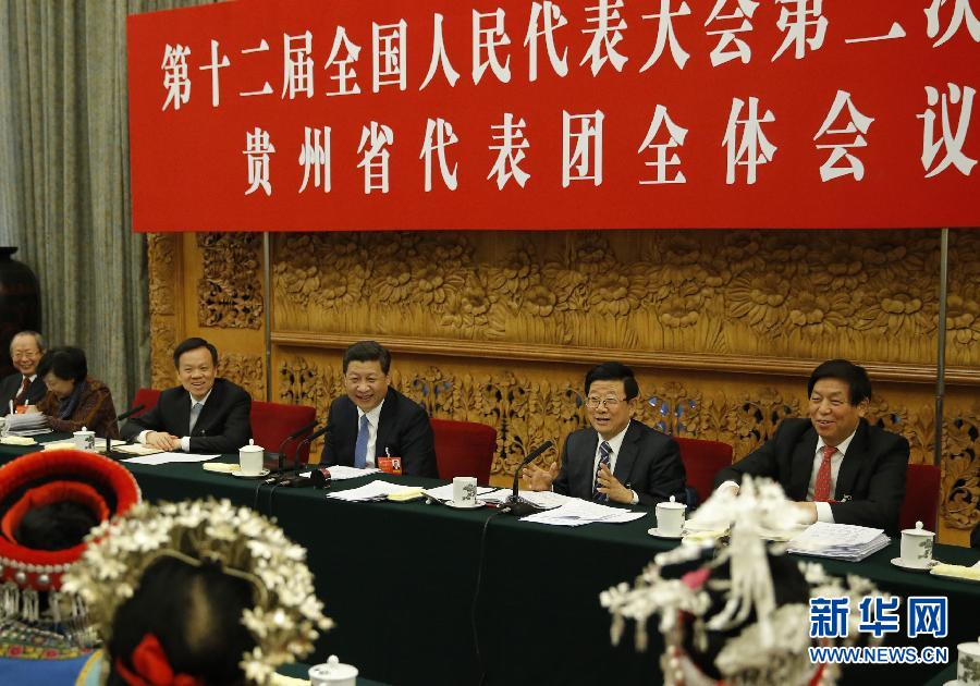 習(xí)近平等分別參加全國(guó)人大會(huì)議一些代表團(tuán)審議