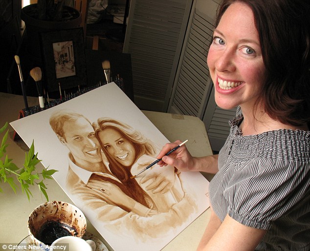 “摩卡麗莎”創(chuàng)意無限 美國畫家用咖啡臨摹世界名畫