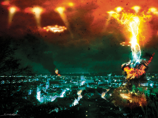 美藝術(shù)家繪制末日場景 殘酷詭異之美撼人心魄