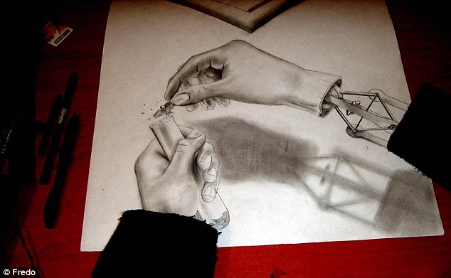 智利20歲藝術(shù)家手繪3D鉛筆畫 栩栩如生網(wǎng)上受熱捧