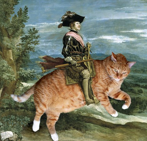 當(dāng)貓咪遇到名畫(huà) 胖貓頻頻露臉令人忍俊不禁