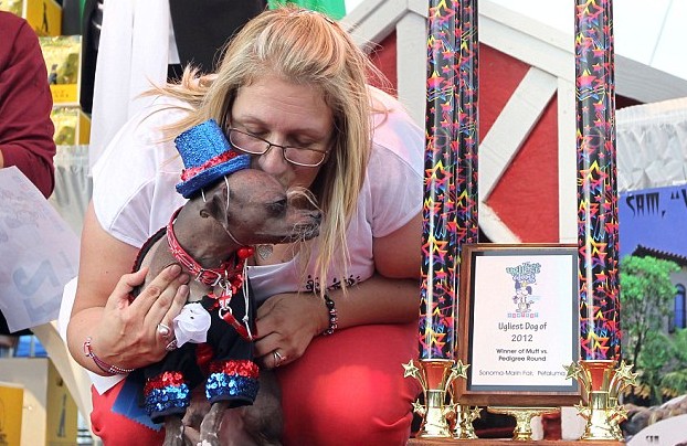 眼睛突出鼻子短粗 世界最丑狗大賽中國冠毛犬奪魁