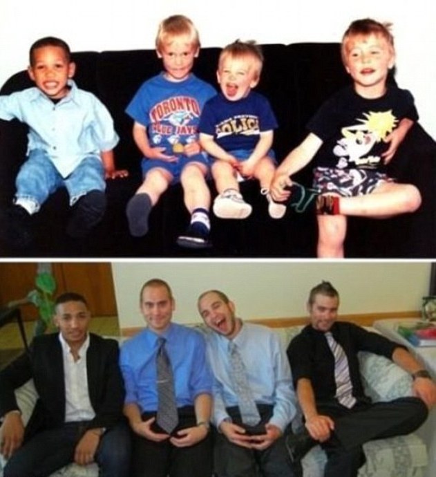 今昔對(duì)比“穿越”照:多年后愛依然濃、姿勢依然“銷魂”