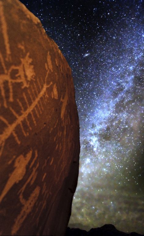 美國(guó)西南部國(guó)家公園沙漠夜景 廣闊浩瀚夜空燦爛