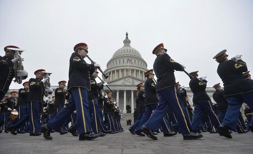 奧巴馬就職典禮彩排場面熱鬧 替身演員略顯尷尬(圖)