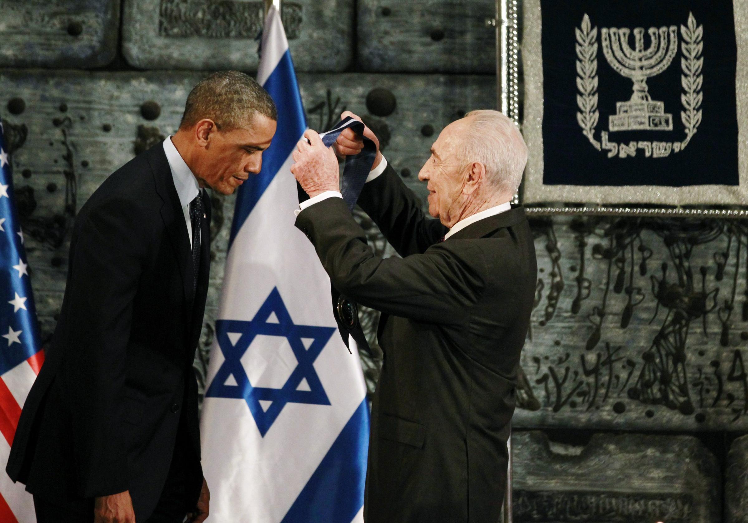 奧巴馬表示支持巴勒斯坦建國(guó) 以色列授其總統(tǒng)勛章