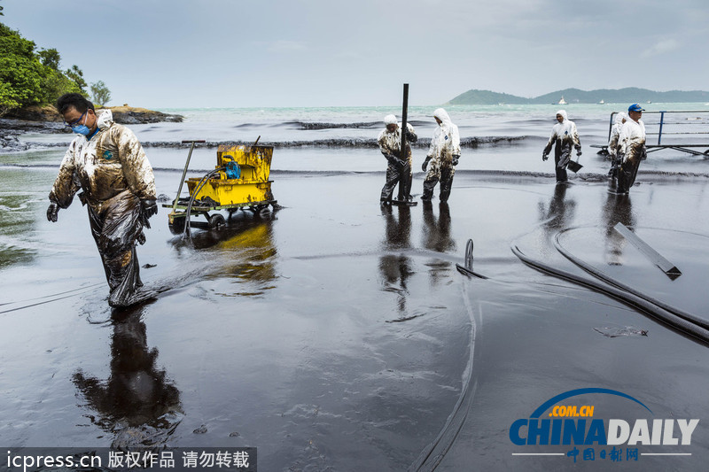 泰國原油泄漏擴(kuò)散至旅游勝地沙美島（高清組圖）
