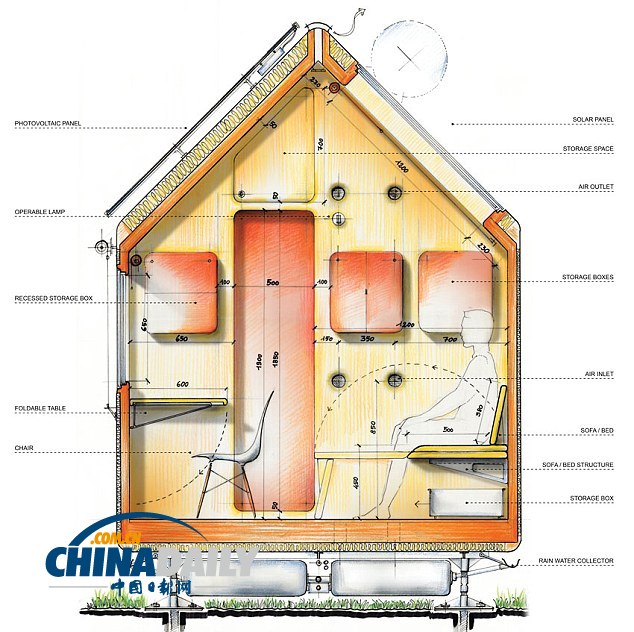 意設計師推出6平米微型屋 內含廚房、臥室和淋浴室