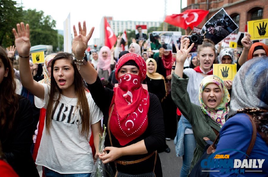 世界各地民眾示威游行 抗議埃及“大屠殺”（組圖）