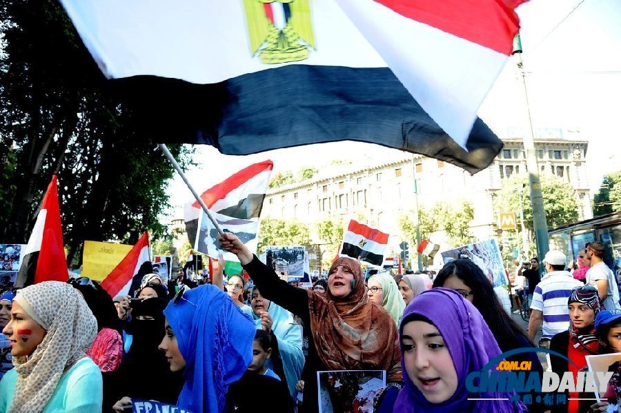 世界各地民眾示威游行 抗議埃及“大屠殺”(組圖)